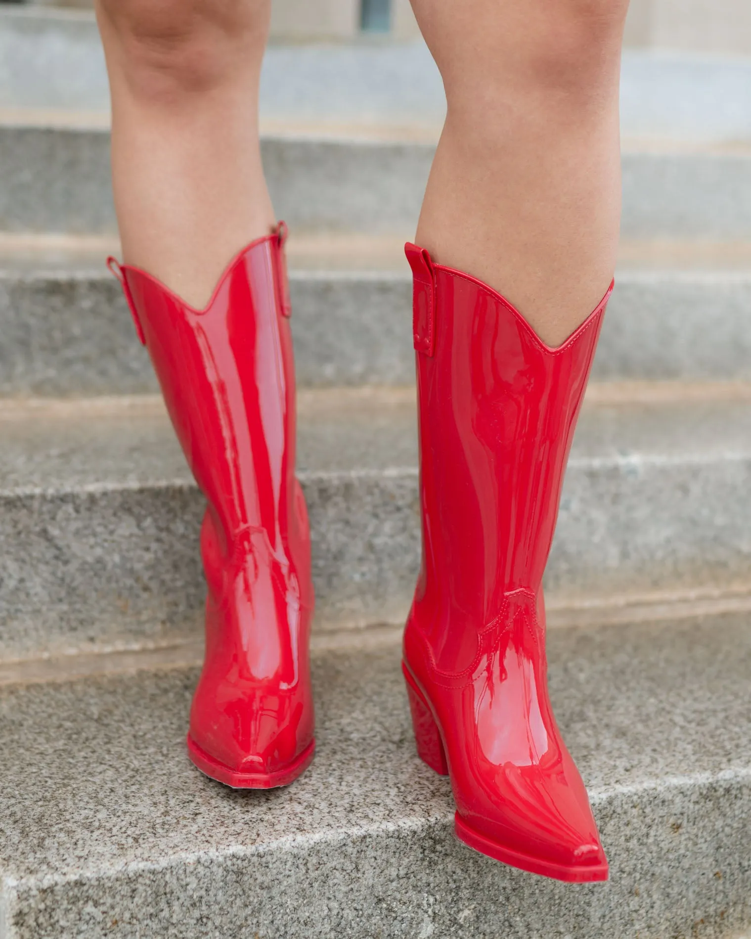 Annies High-Quality Tall Rain Boots in Vibrant Red Color