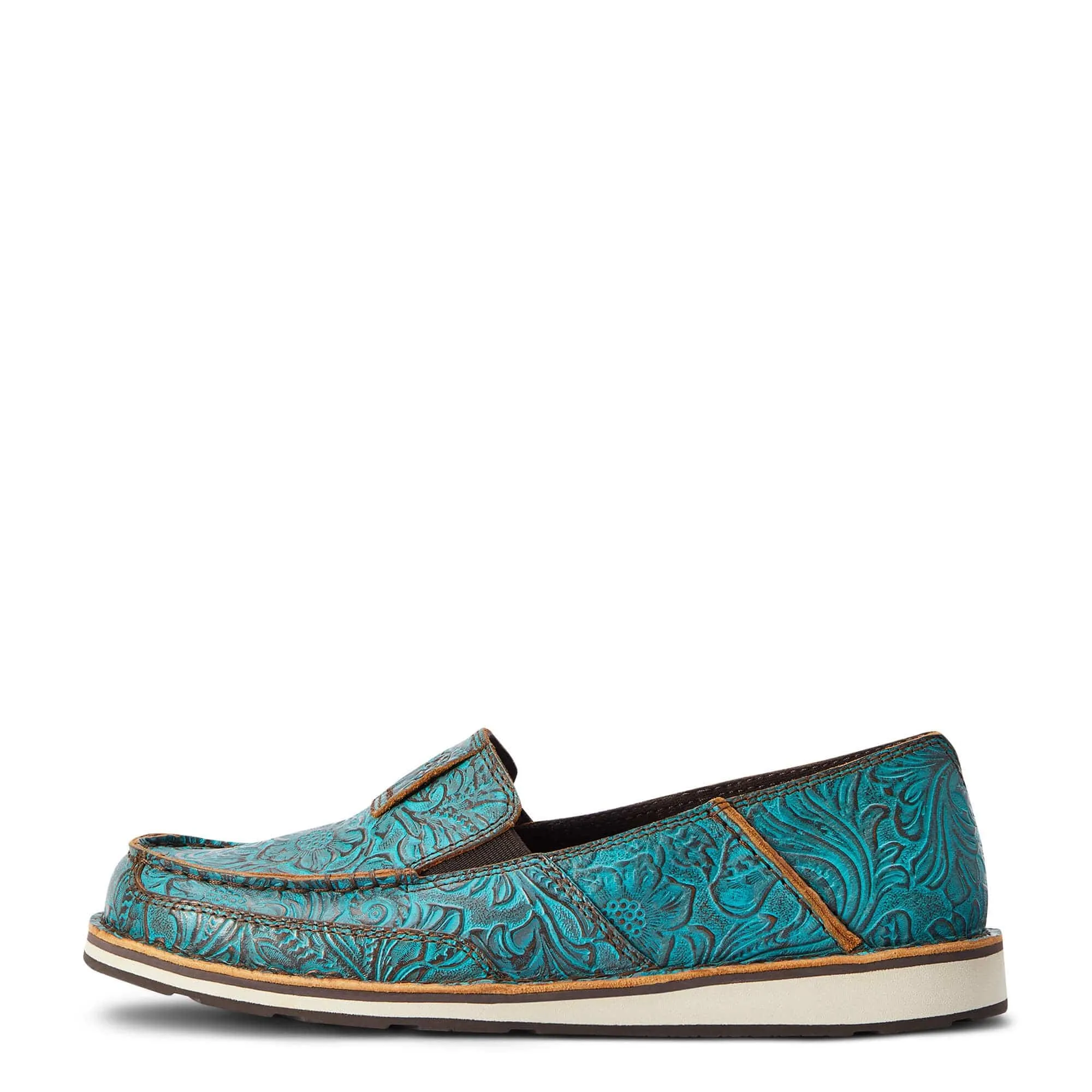 Ariat Women's Cruiser Brushed Turquoise Floral Embossed Shoes 10042526