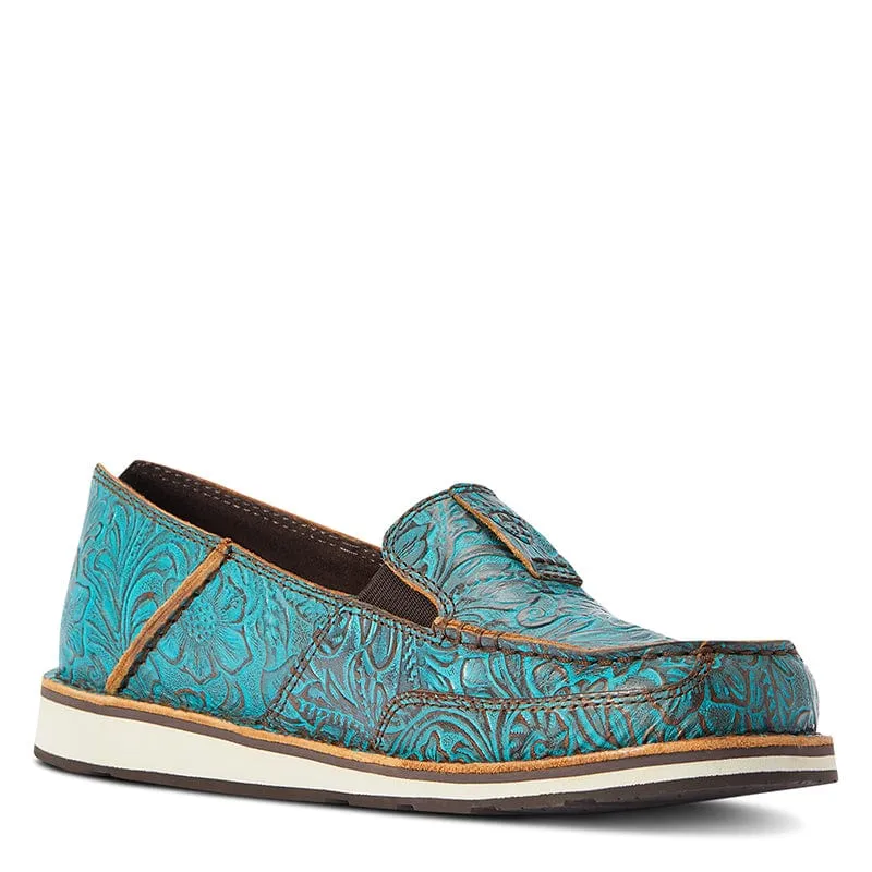 Ariat Women's Cruiser Brushed Turquoise Floral Embossed Shoes 10042526