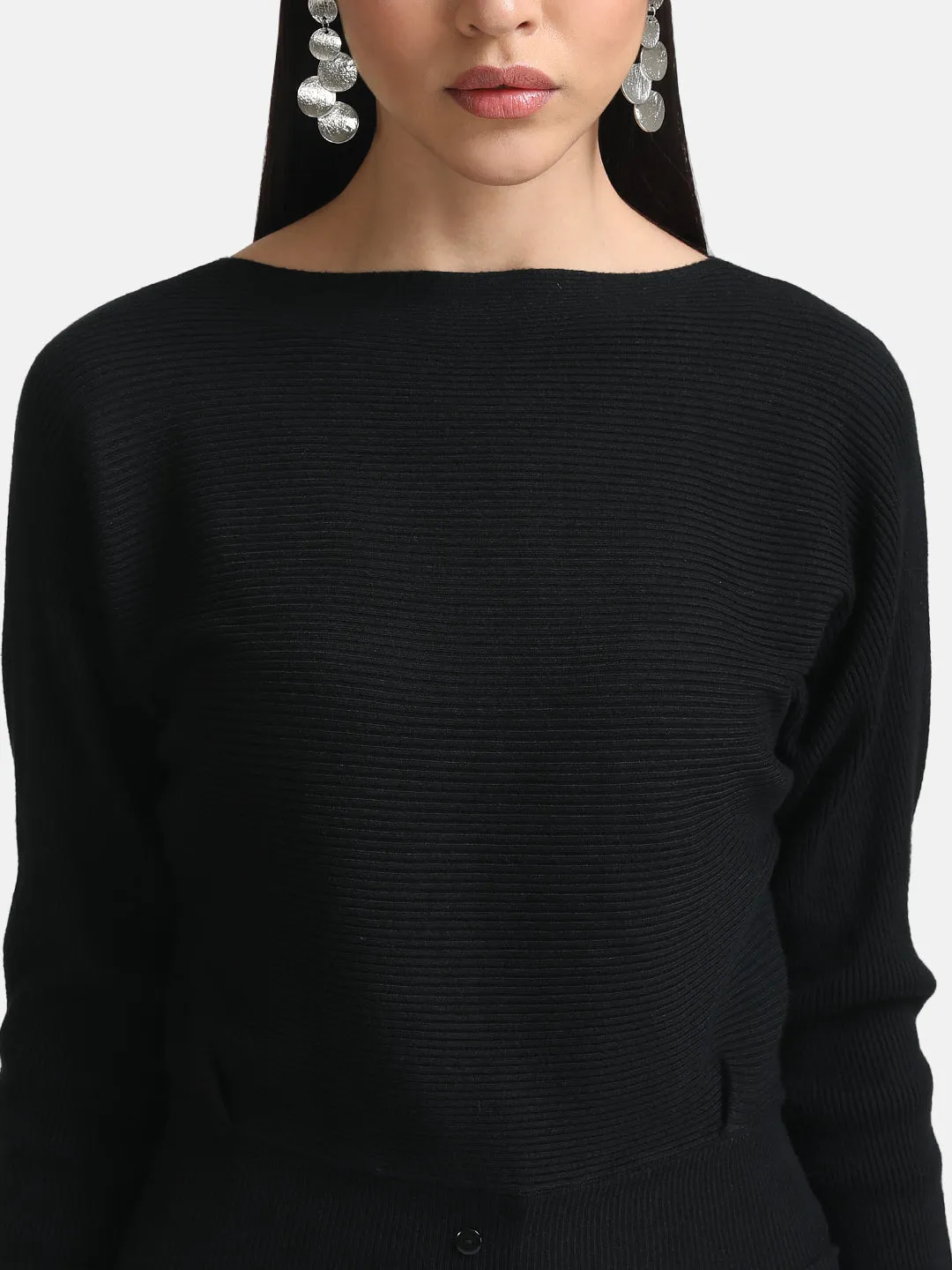 Batwing Pullover With Buttons