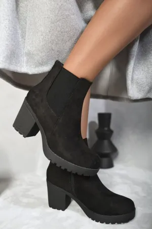 Block Chunky Heel Ankle Boots