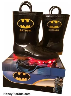 Boys Batman Logo Light Up Rubber Boots