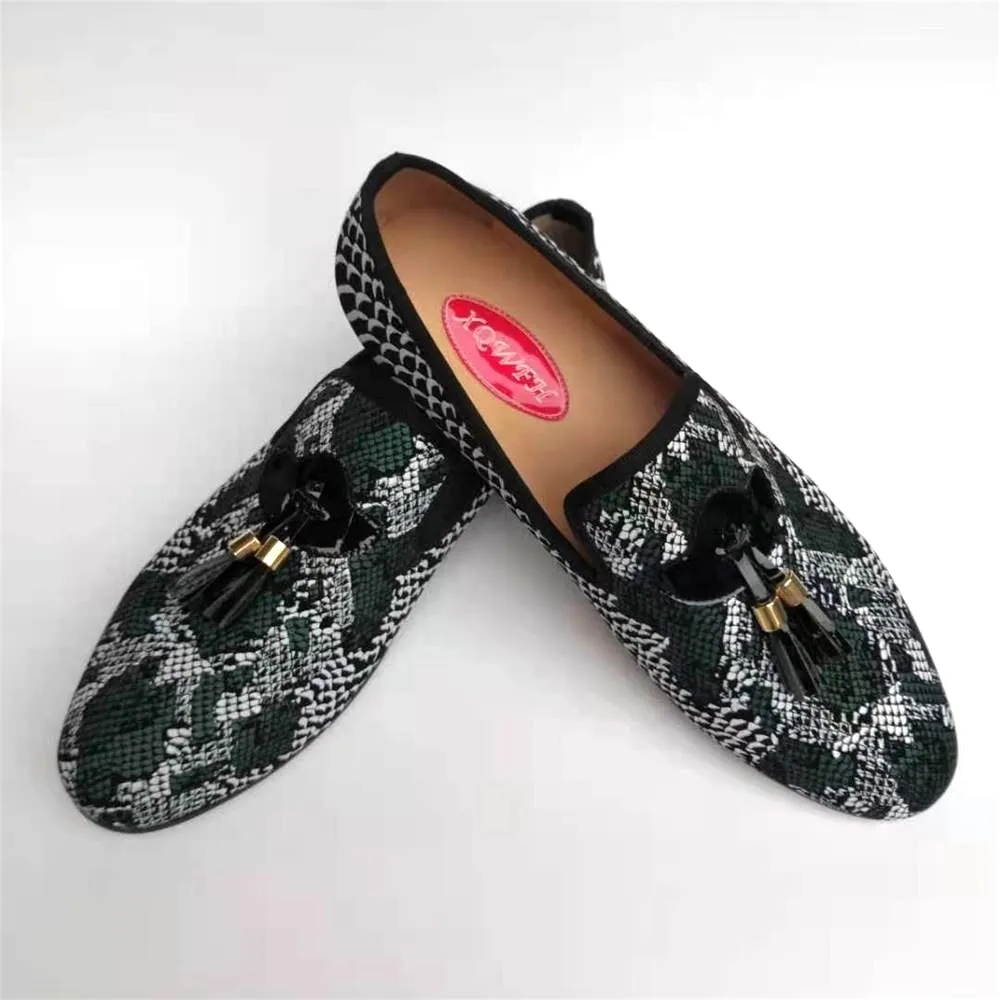 Breathable Genuine Leather Scale Patterned Loafers