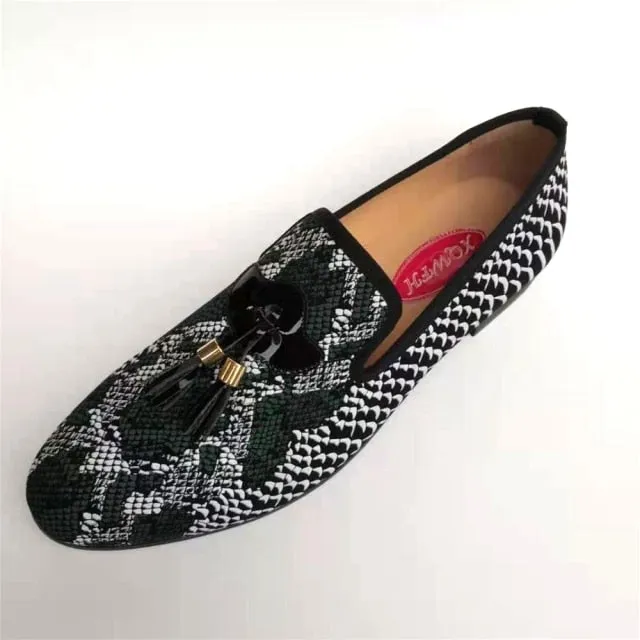 Breathable Genuine Leather Scale Patterned Loafers