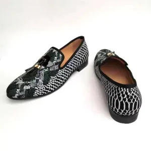 Breathable Genuine Leather Scale Patterned Loafers