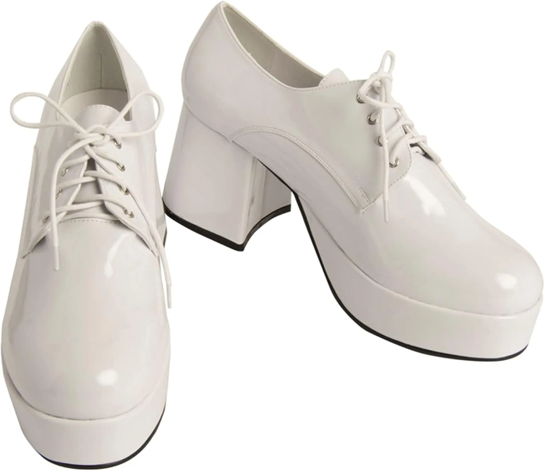 BuyCostumes Mens White Pimp Platform Shoes