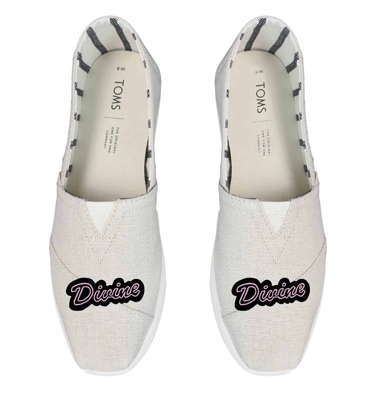 Divine Pink Logo - White TOMS Alpargata