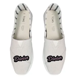 Divine Pink Logo - White TOMS Alpargata