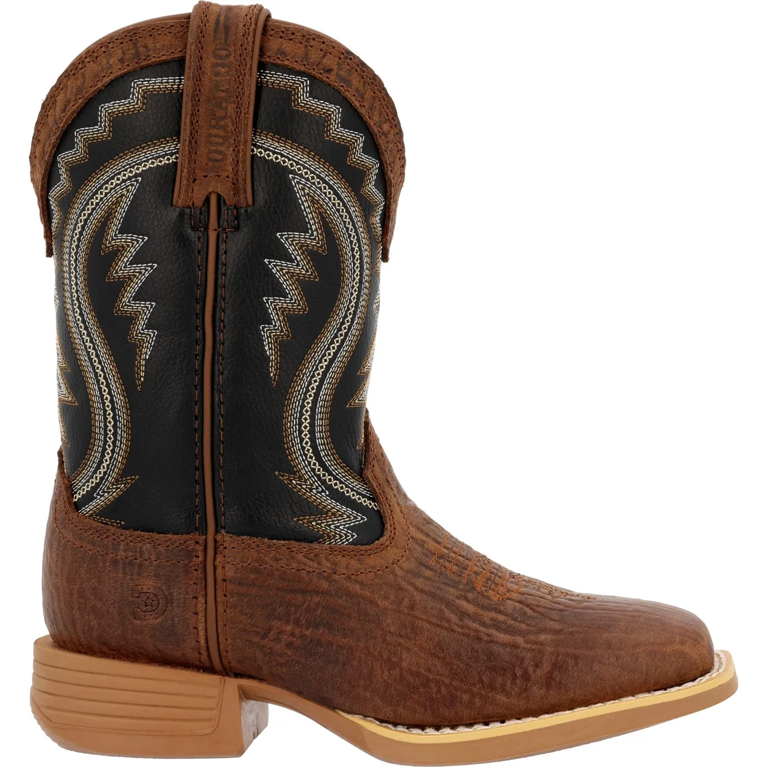 Durango Kids Unisex Lil Rebel Pro Western Acorn/Black Onyx Leather Cowboy Boots