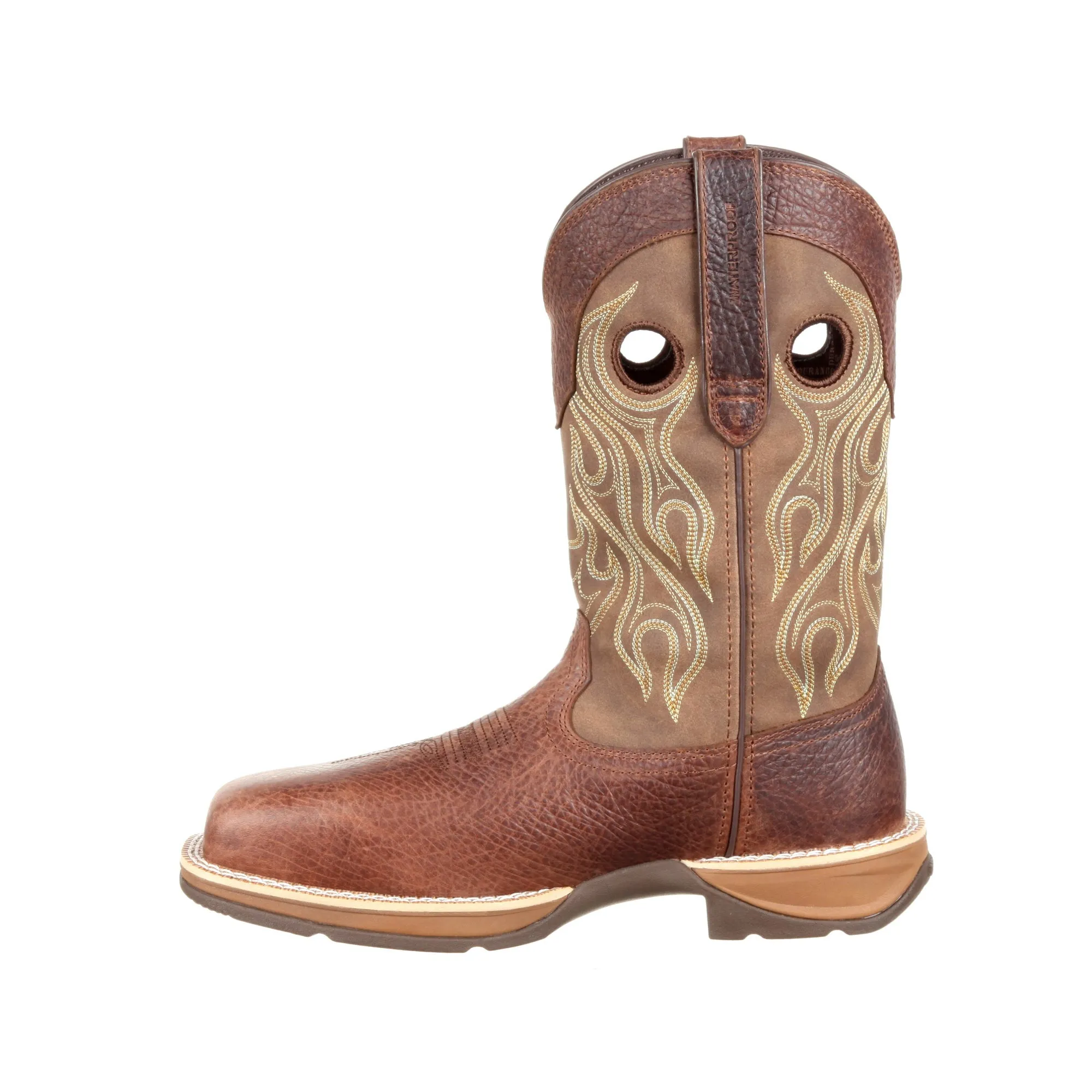 Durango Mens Brown/Tan Leather CT WP Western Work Boots