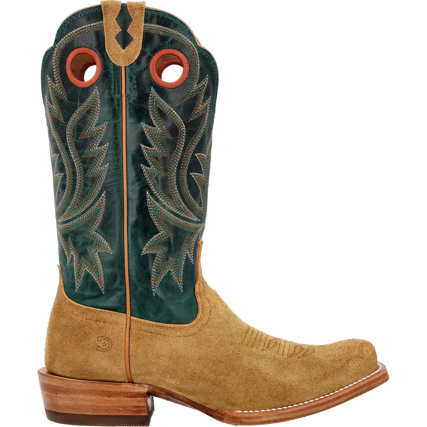 Durango Mens PRCA Western Goldenrod/Deep Teal Leather Cowboy Boots