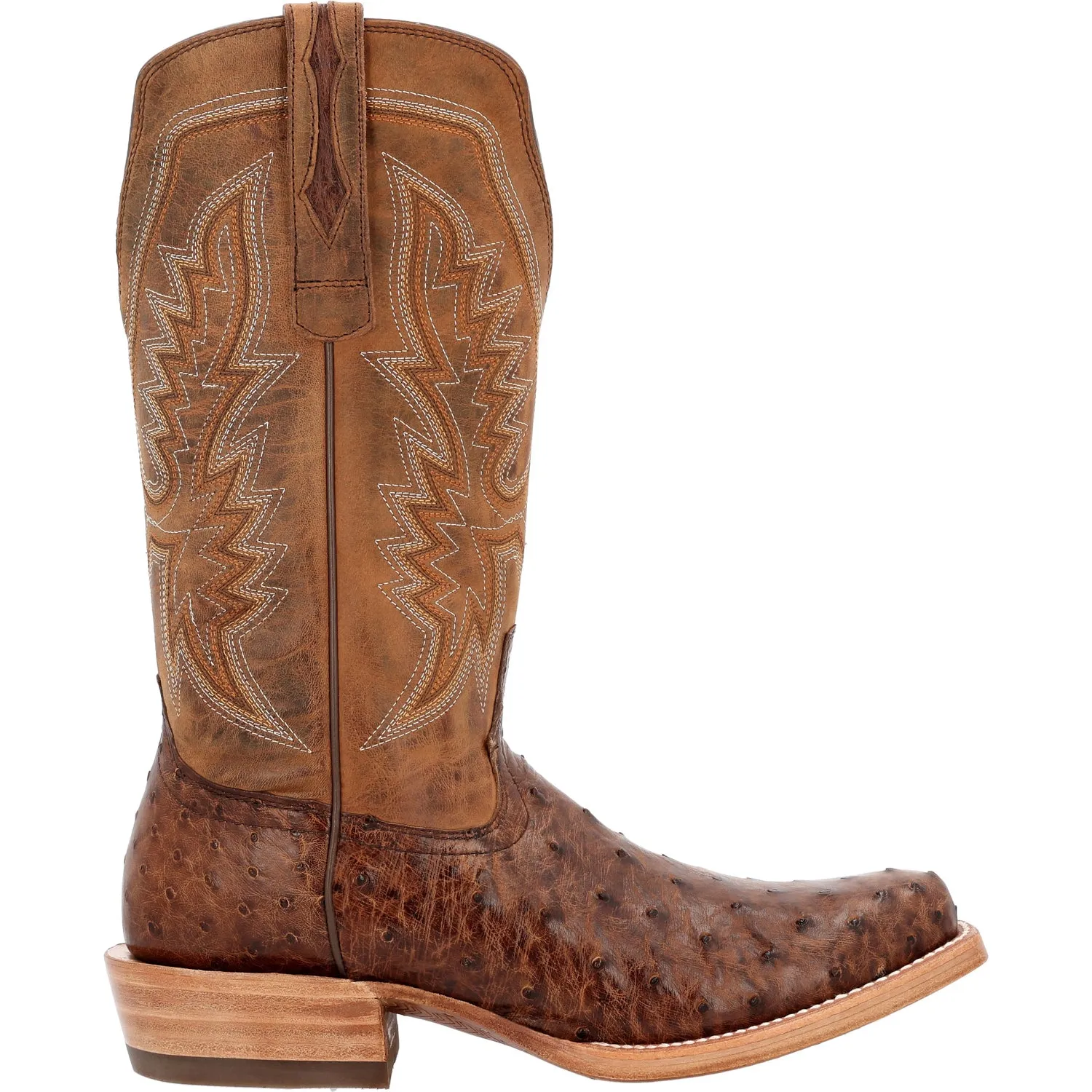 Durango Mens PRCA Western Kango Tobacco Full Quill Ostrich Cowboy Boots