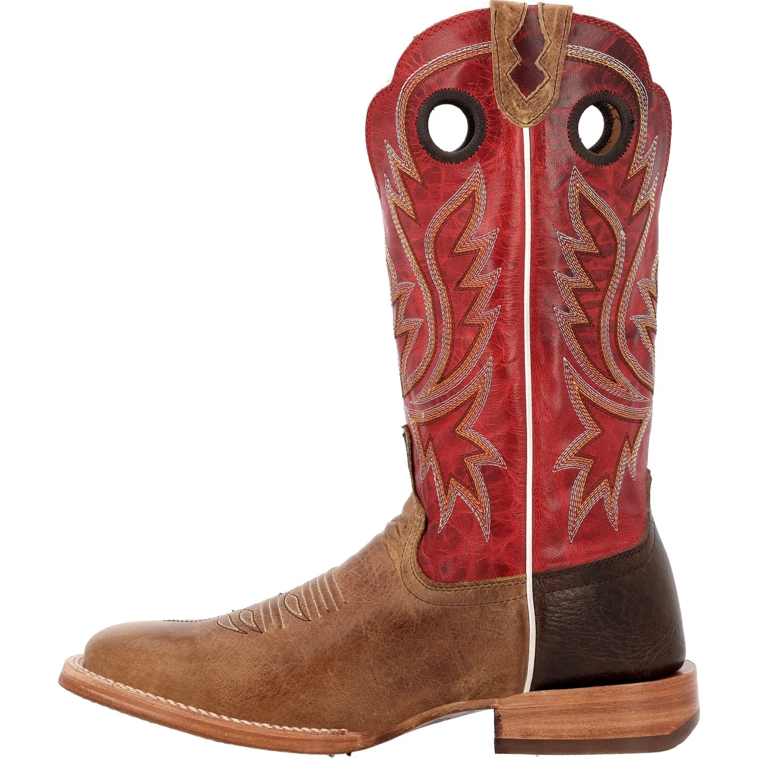 Durango Mens PRCA Western Sand Tobacco/Cayenne Bullhide Cowboy Boots