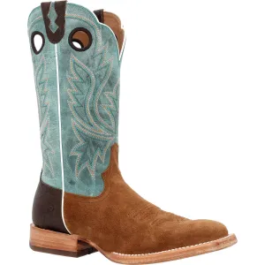 Durango Mens PRCA Western Whiskey Tobacca/Aqua Bullhide Cowboy Boots