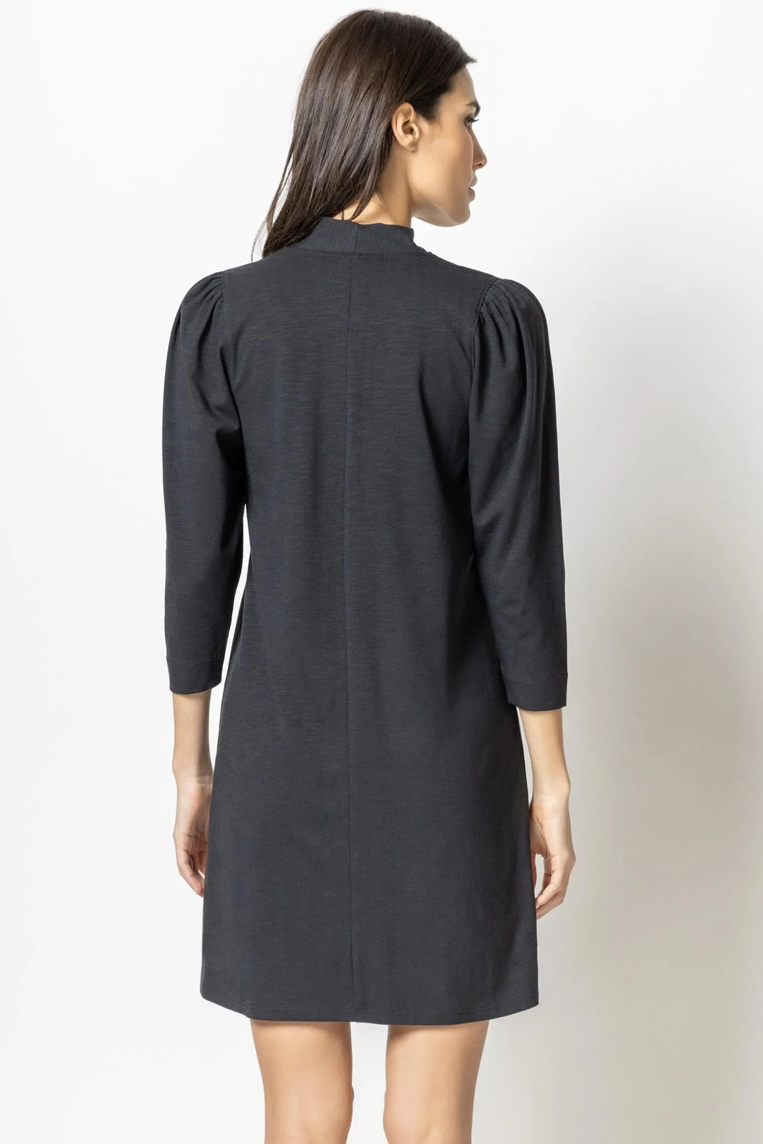 Full Sleeve Split Neck Dress