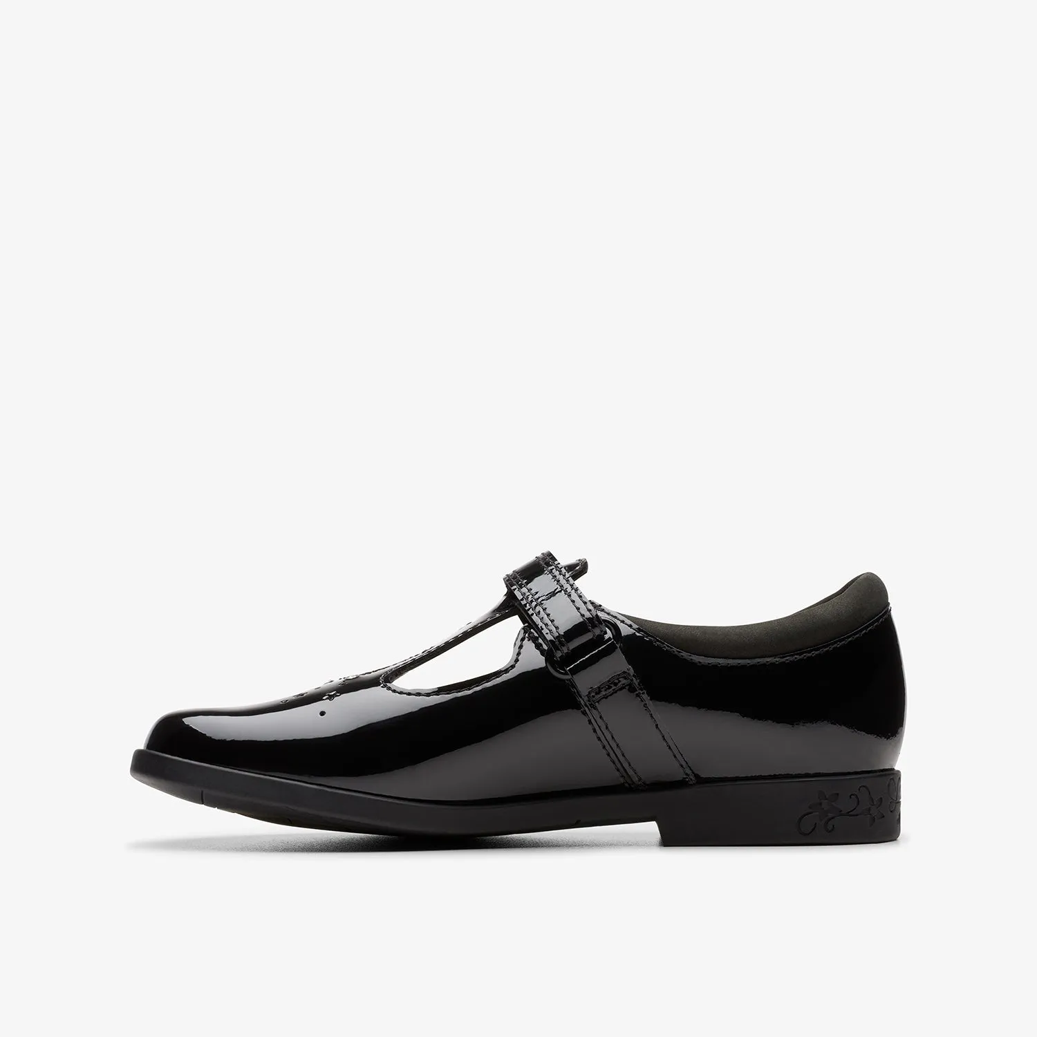 Girls - Lock Shine Kid. Black Patent