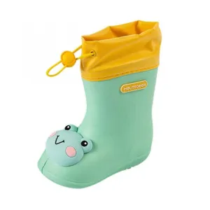 Green 140Children's Cartoon Pvc Rubber Waterproof Rain Boots Fashion Classic Baby Water Shoes Rabbit Frog Dolls Boys Girls