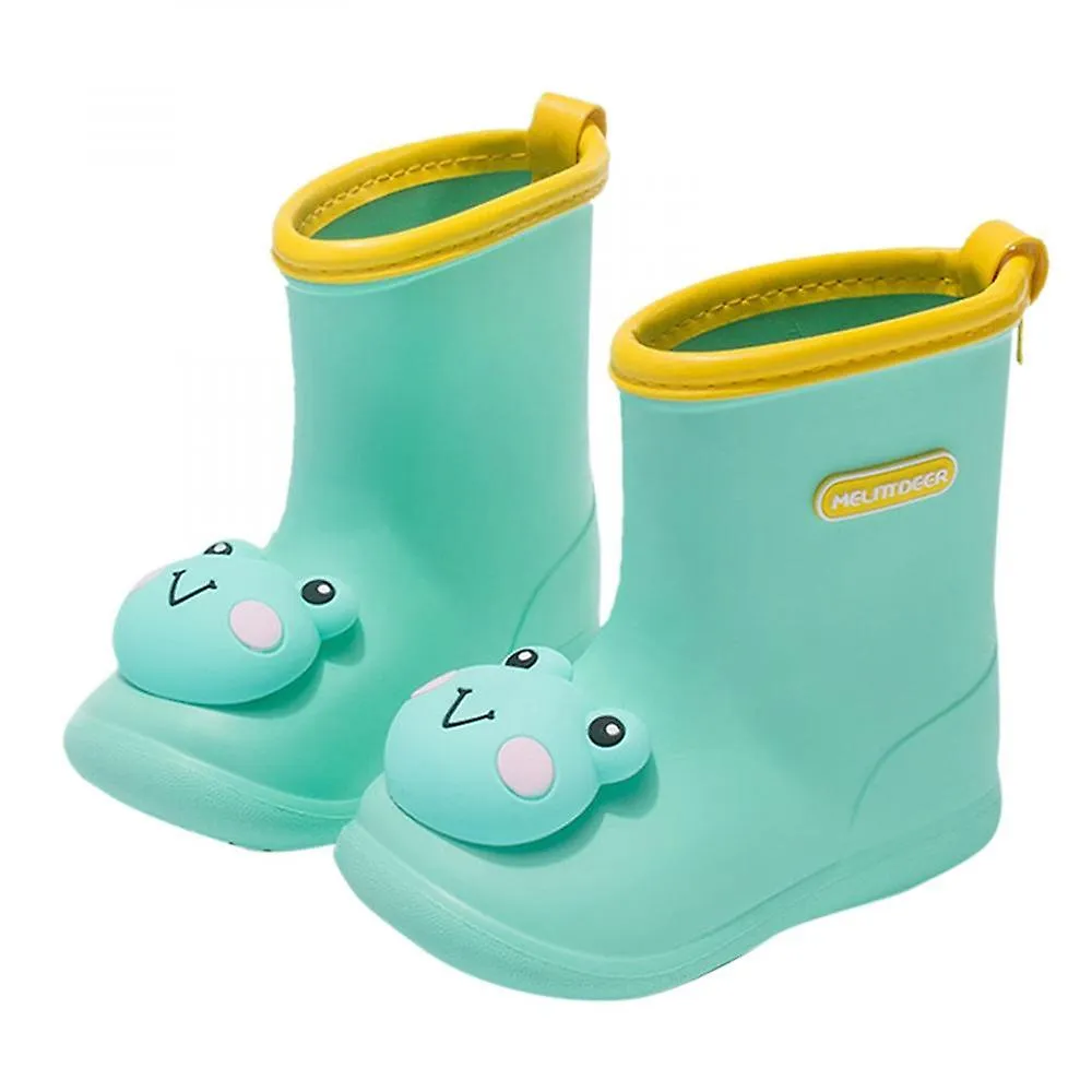 Green 180Boys Girls Cartoon Cute Dinosaur Rabbit Children Rain Shoes Waterproof Pvc Rubber Non-slip Soft Toddler Kids Casual Rain Boots