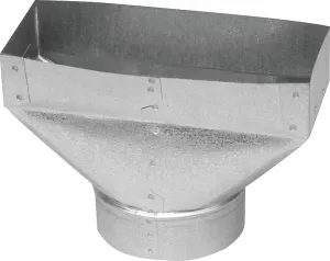 Imperial GV0705-C Wall Register Boot, 4 in L, 12 in W, 6 in H, Galvanized :EA: QUANTITY: 1