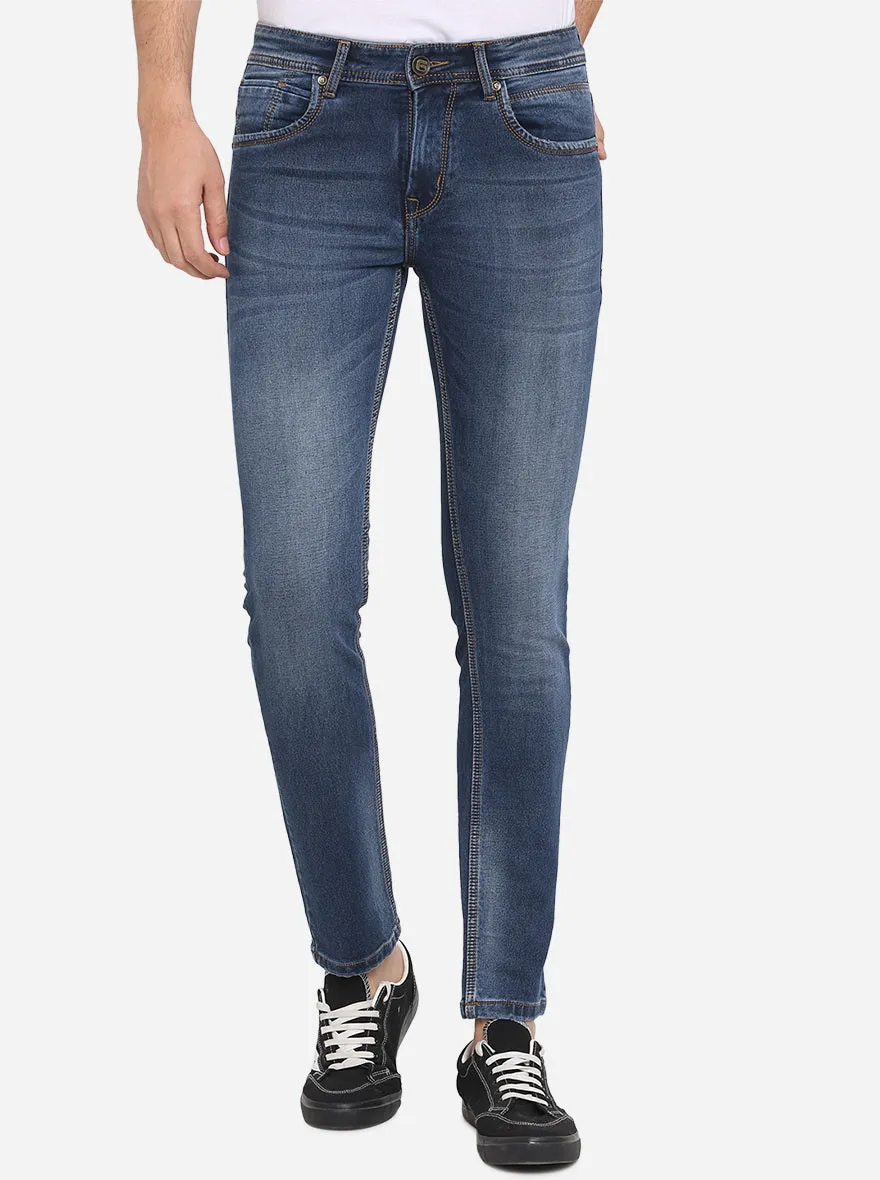 Insignia Blue Solid Narrow Fit Jeans | Greenfibre