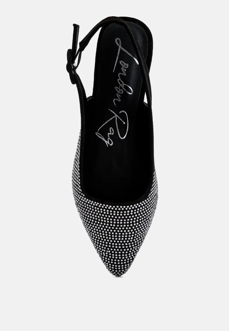 Jarisa Rhinestones Embellished Slingback Mules