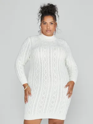 Kendra Cutout Cable Knit Sweater Dress