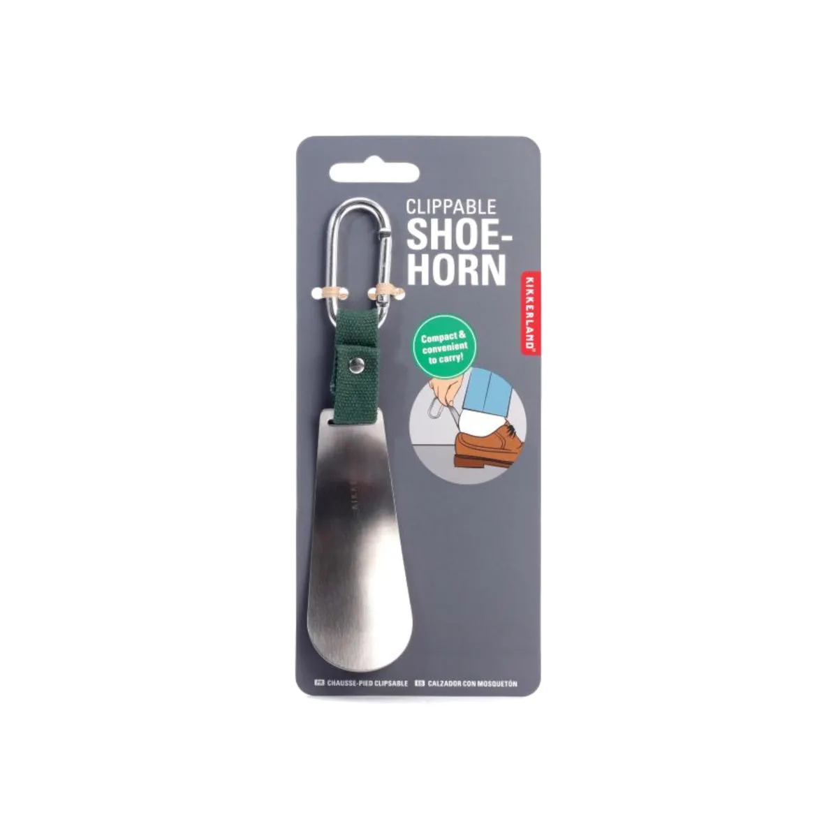 Kikkerland Clippable Shoehorn Green/Silver