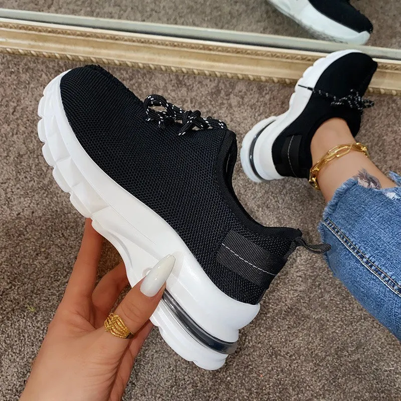 Large Size Flying Woven Women'S Shoes Spring And Summer New Running Sports Casual Light Breathable Women'S Shoes