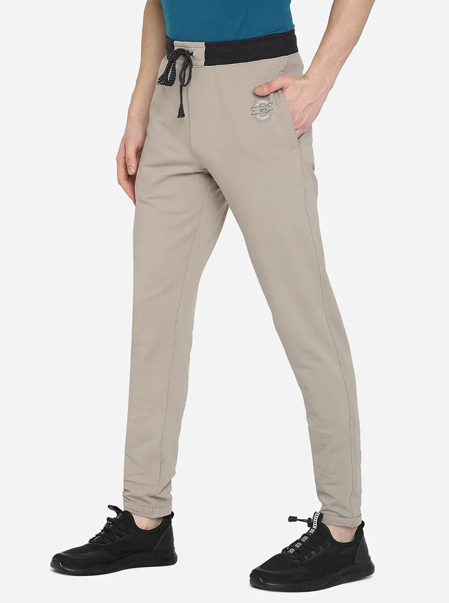 Light Beige Solid Regular Fit Track Pant | JadeBlue