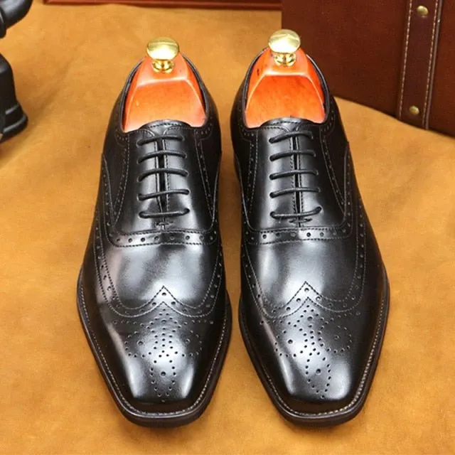 Luxe Italian Leather Platform Oxford Dress Shoes