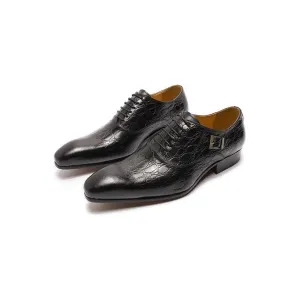 Luxury CrocLeather Pointed Toe Oxford Dress Shoes