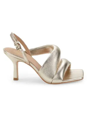 Madison Ash Metallic Leather Sandals in Light Gold