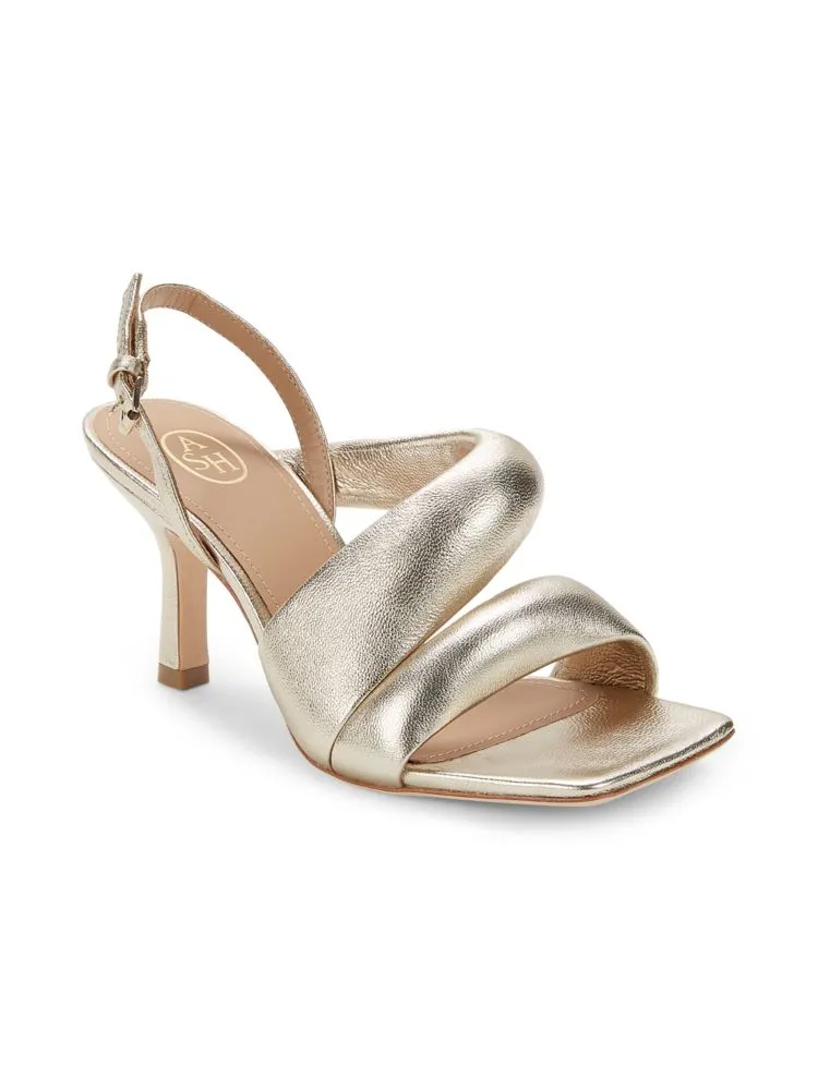 Madison Ash Metallic Leather Sandals in Light Gold