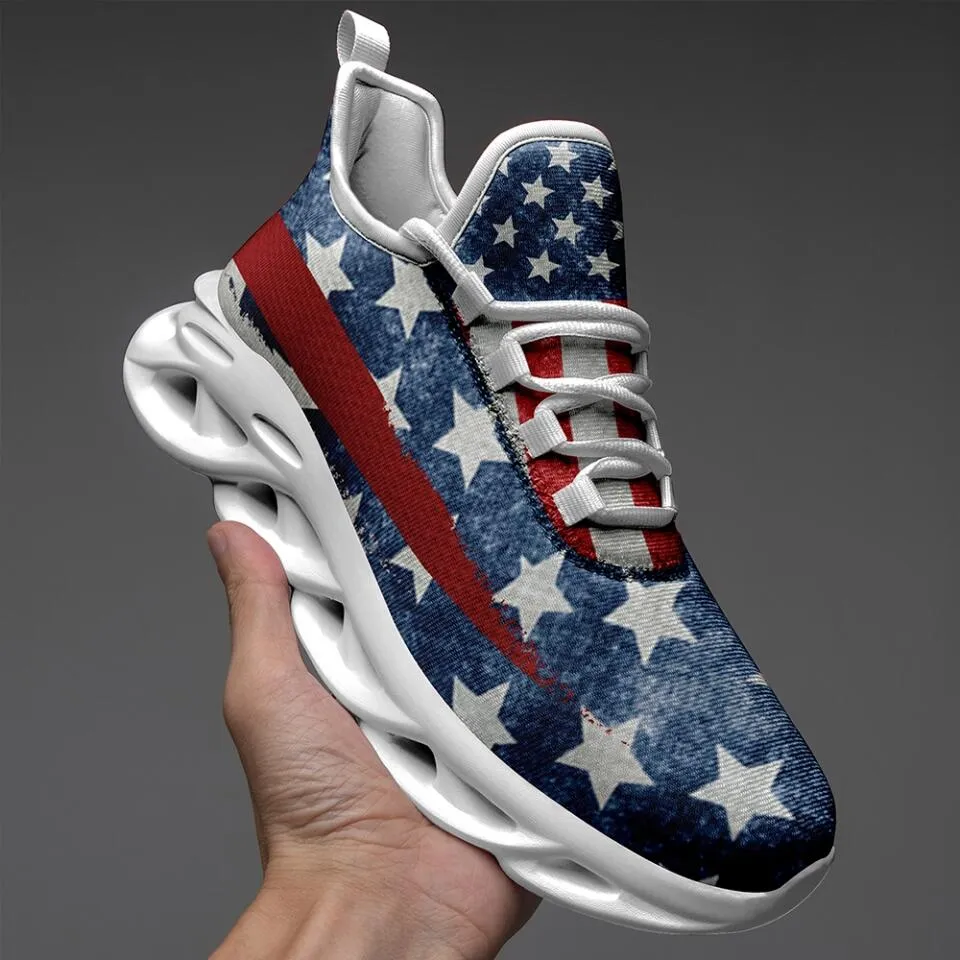 MaxSoul-B03007 Custom Max Soul American Flag, USA Flag Sneakers Max Soul, Shoes, Printed Shoes