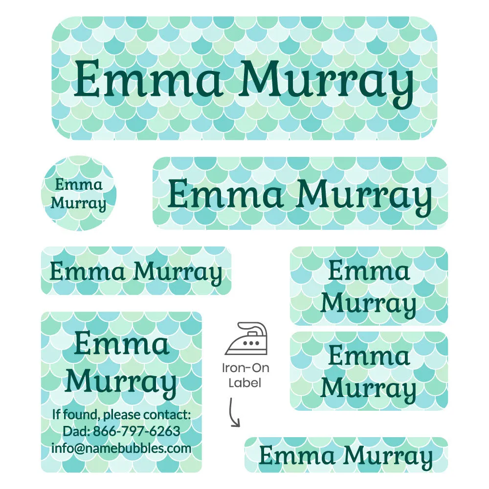 Mermaid Pattern Sleepaway Camp Labels Pack