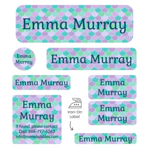 Mermaid Pattern Sleepaway Camp Labels Pack