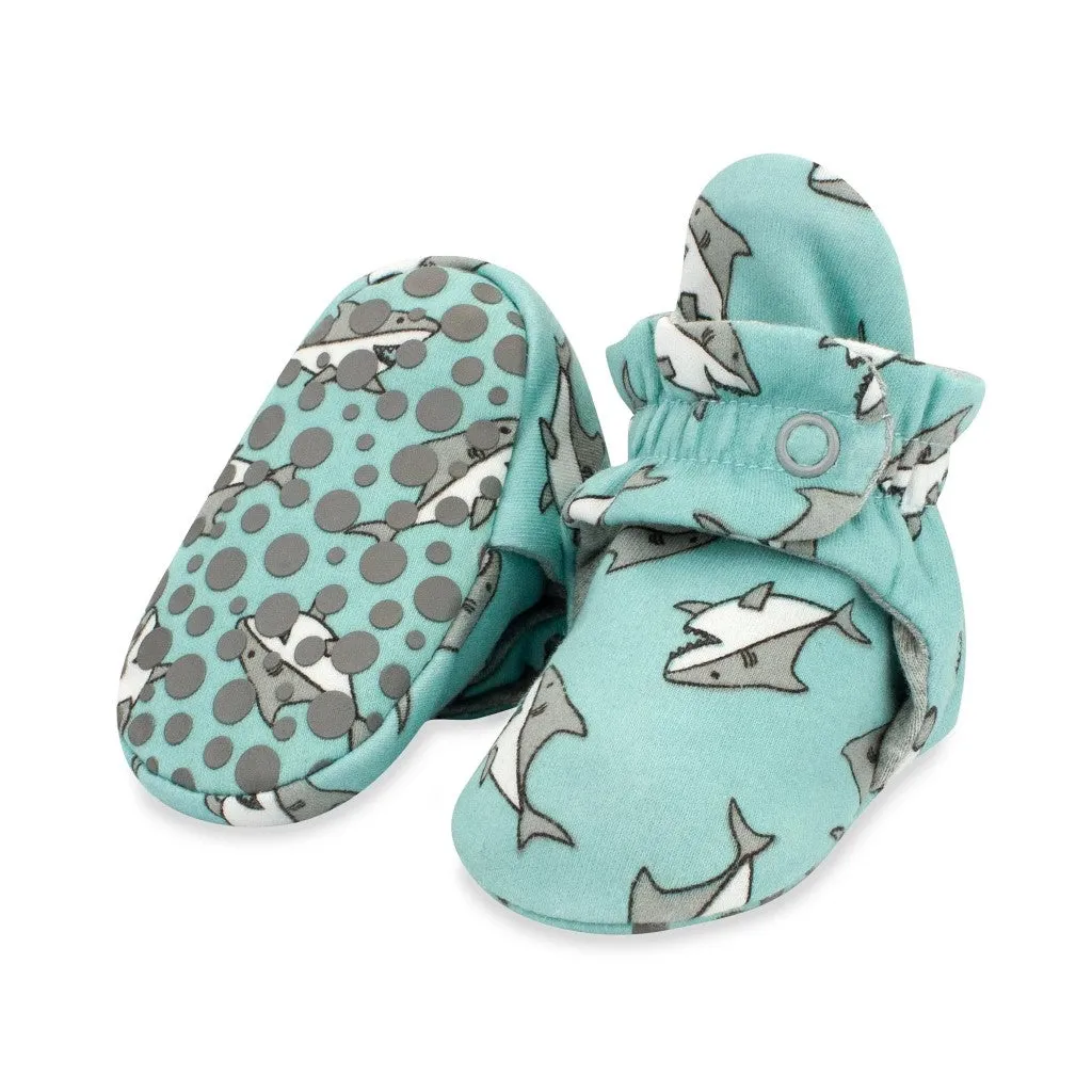 Organic Cotton Baby Booties - Baby Sharks