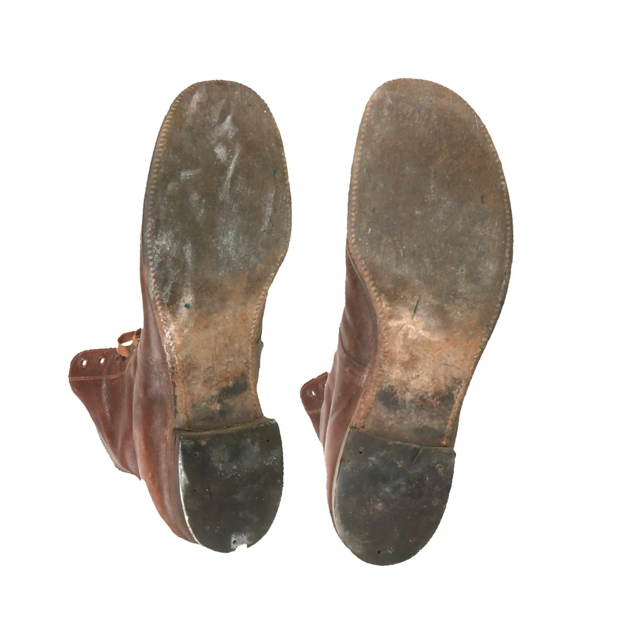 Original U.S. WWI Pair of M1902 Russet Garrison Marching Shoes - Size 8½