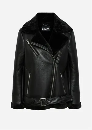 PCNora Aviator Leather Jacket