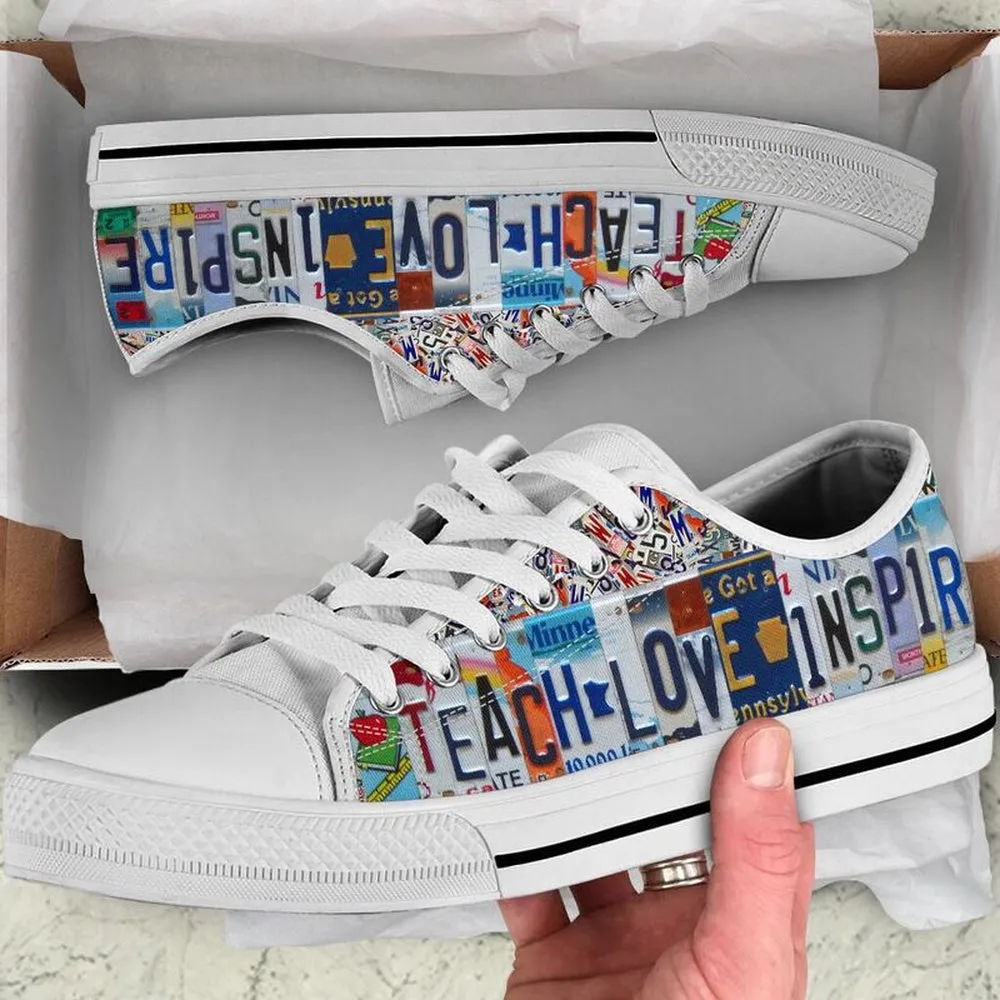 Piano Teacher License Plates Low Top Shoes, Teacher Shoes, Low Top Sneakers