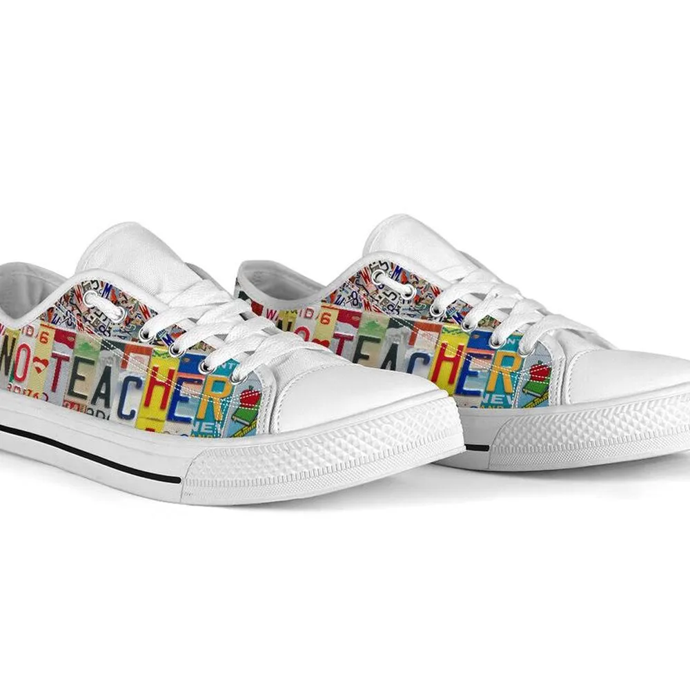 Piano Teacher License Plates Low Top Shoes, Teacher Shoes, Low Top Sneakers