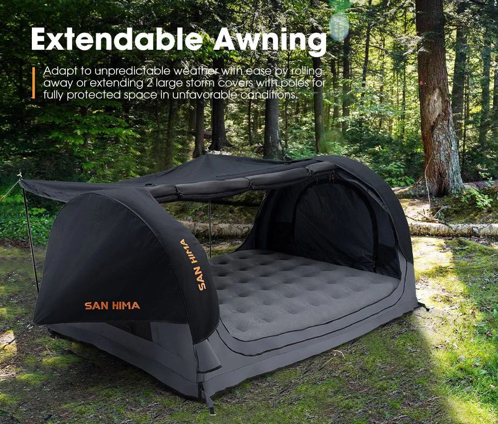 San Hima Double Air Swag Camping Swags Dome Tent Free Standing 22cm Air Mattress