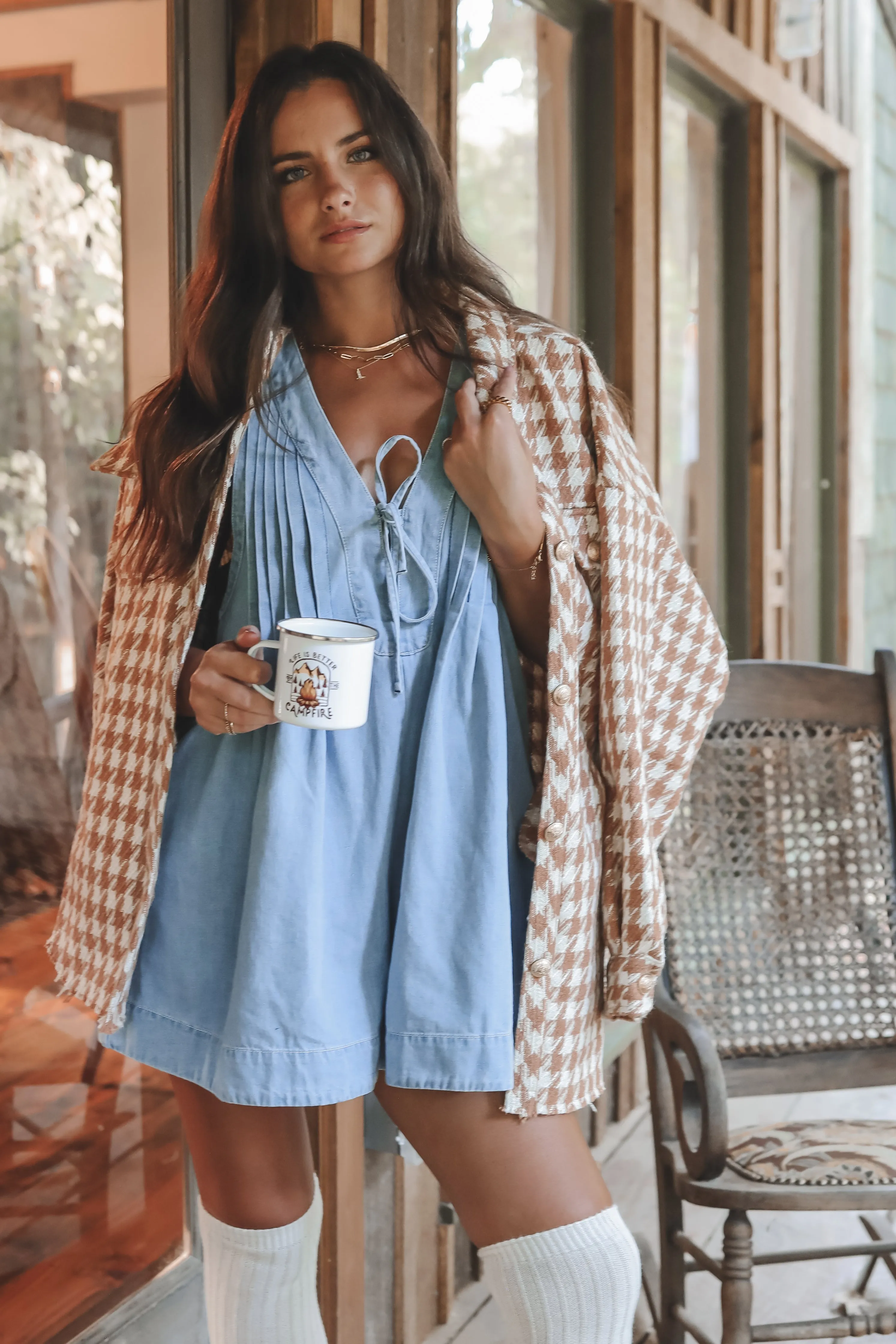 She's Got An Edge Washed Denim Romper