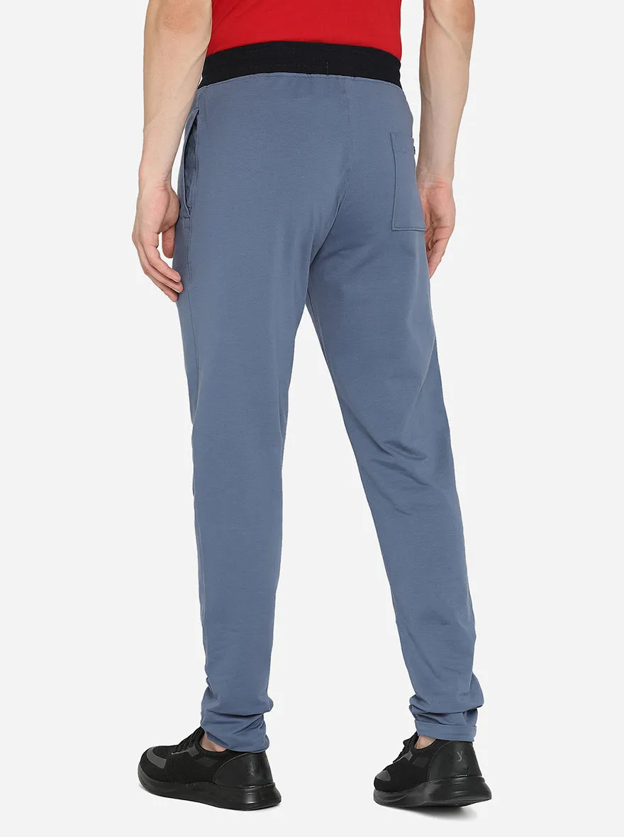 Sky Blue Solid Regular Fit Track Pant | JadeBlue