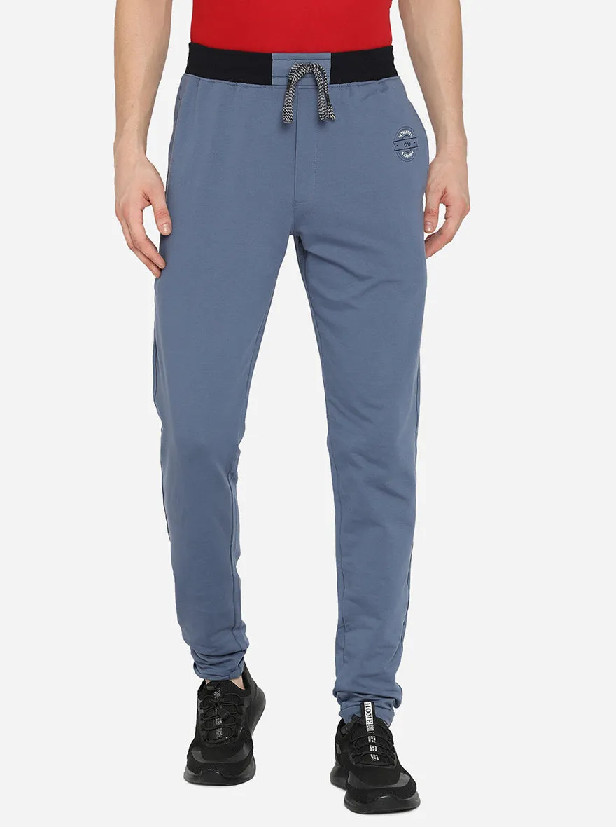 Sky Blue Solid Regular Fit Track Pant | JadeBlue