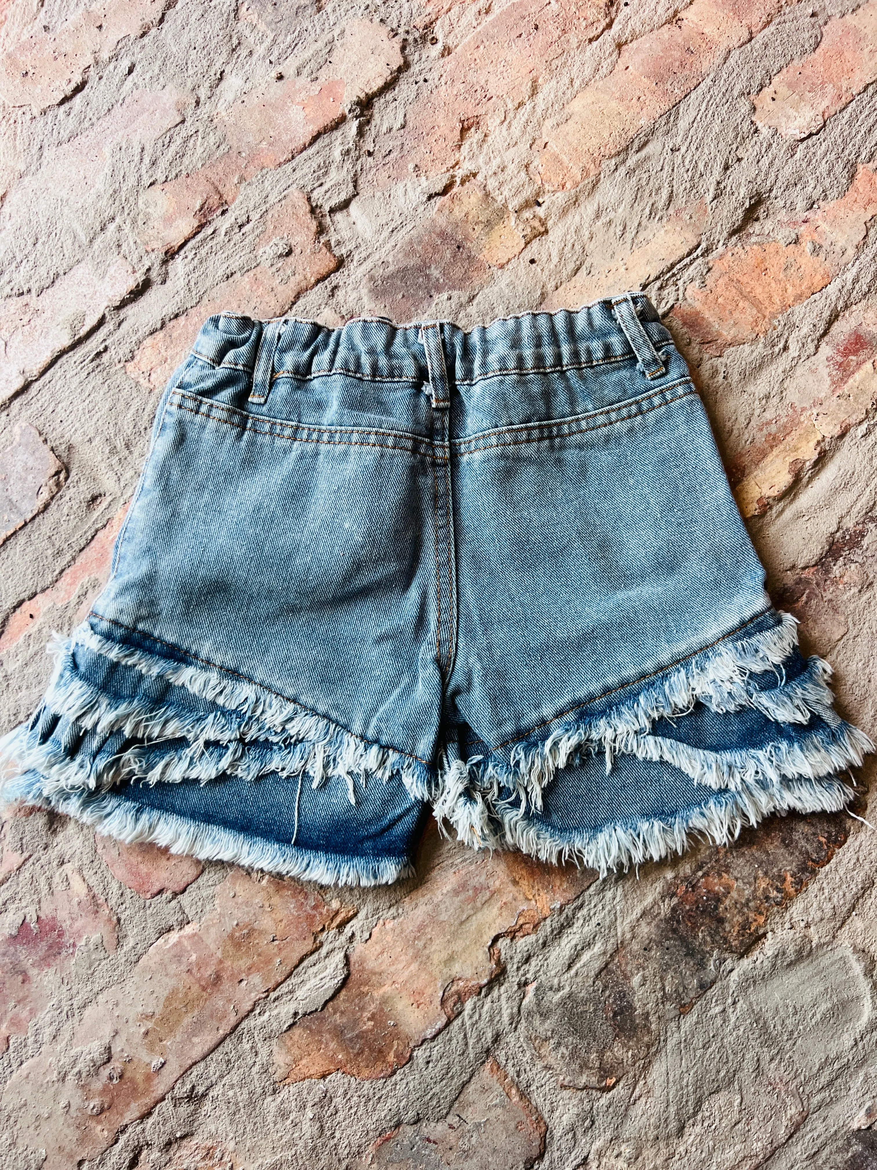 Tiered Denim Shorts