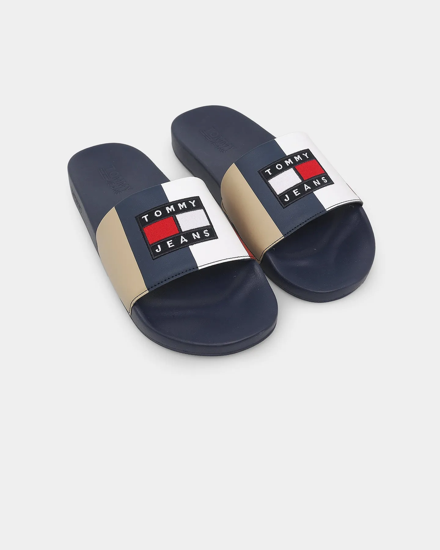 Tommy Jeans TJ Block Archive Pool Slides Twilight Navy