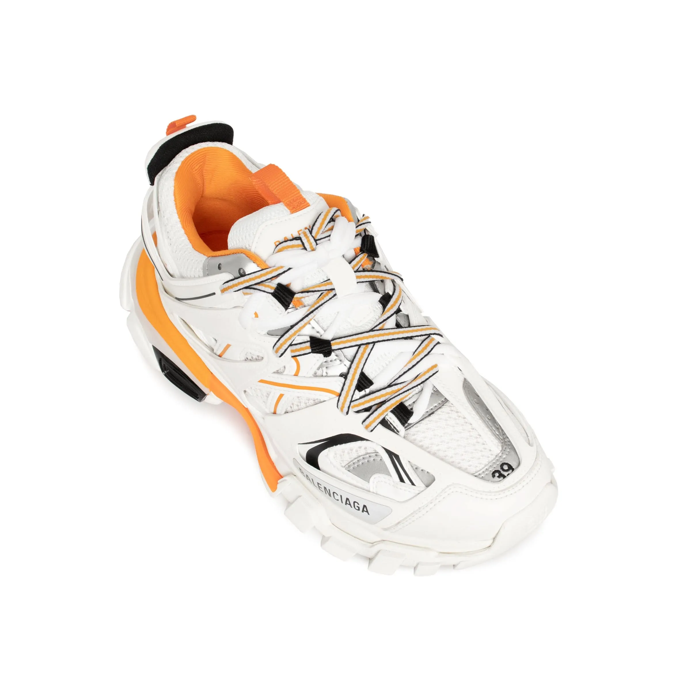 Track Sneakers in White/Orange