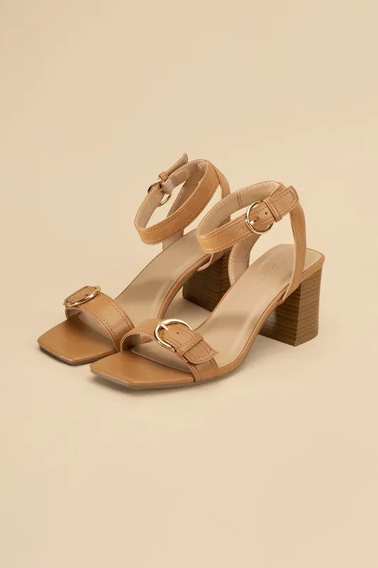 Treaty-S Open Toe Buckle Heeled Sandals