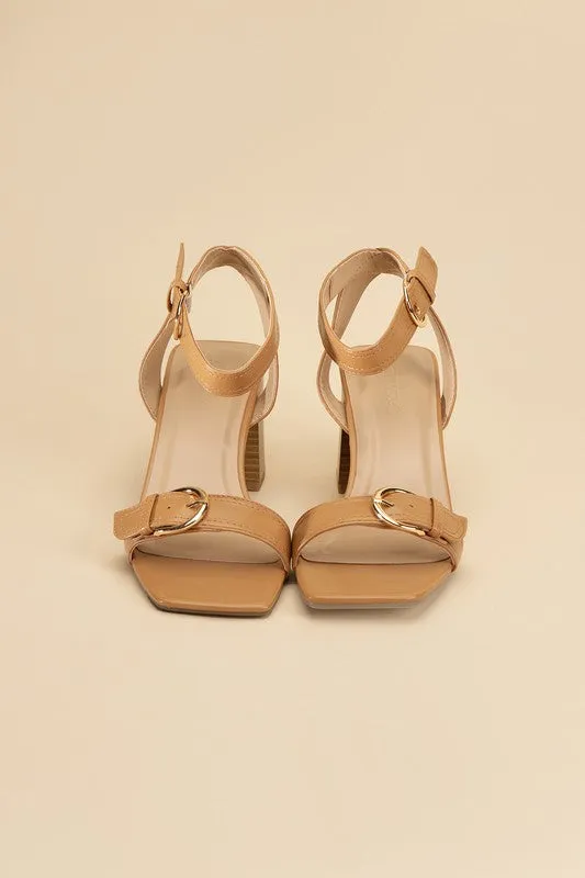 Treaty-S Open Toe Buckle Heeled Sandals